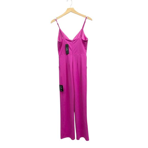 Lulus Signature Cutie Hot Pink V-Neck Sleeveless Jumpsuit size Small NWT - Picture 3 of 5